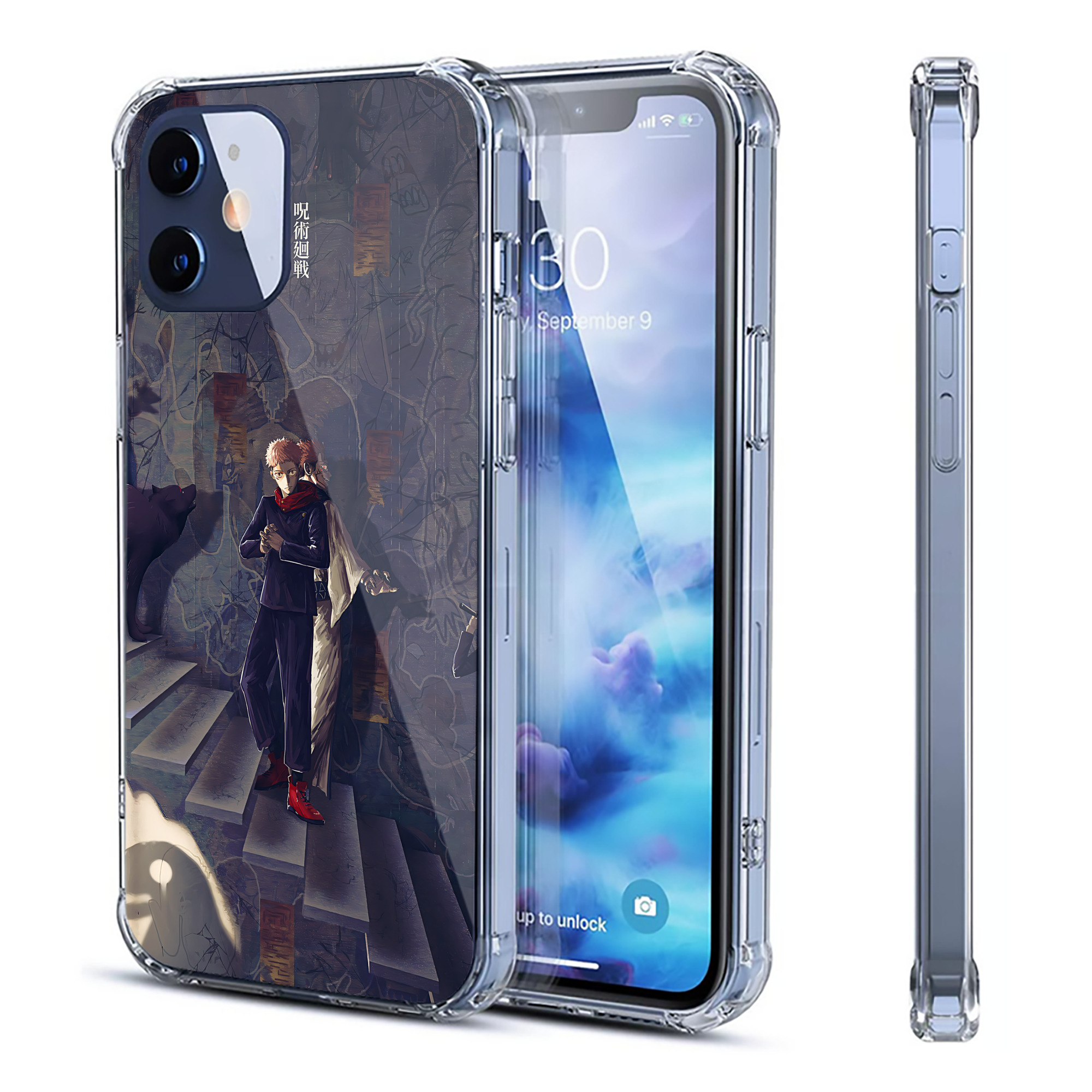 （画像用） 呪術廻戦 Jujutsu Kaisen 【iPhone 12シリーズ対応】透明スマホケース（クリアソフトケース）